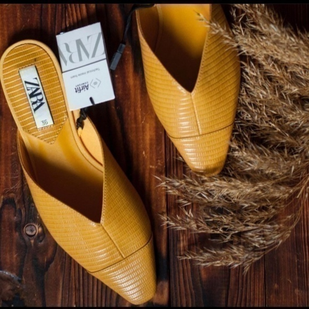 ZARA ANIMAL PRINT FLAT MULES - Picture 1 of 15